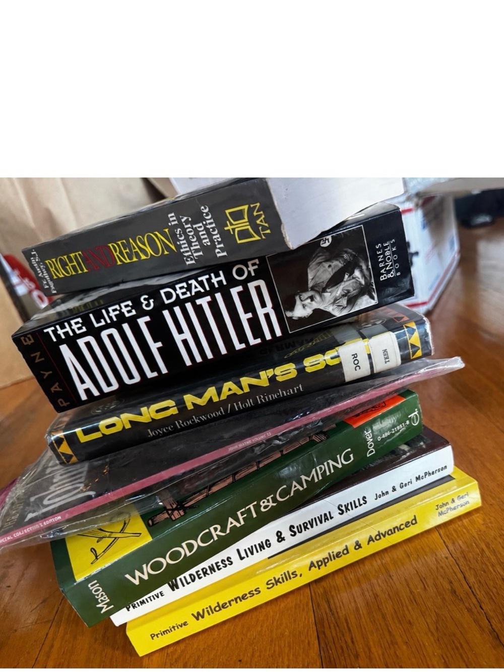 (8) Lot Bundle of Vintage Books from Survival Camping to Adolf Hitler